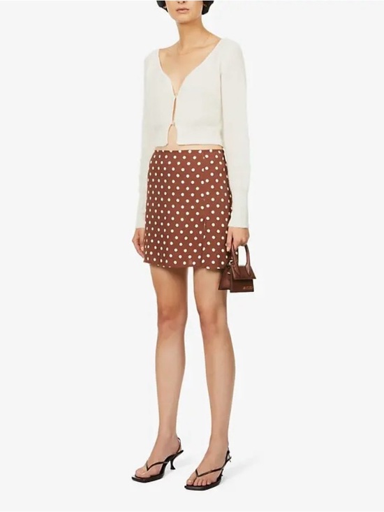 Reformation Dresses & Skirts - REFORMATION Au Lait Margot Polka Dot Woven Mini Skirt 12